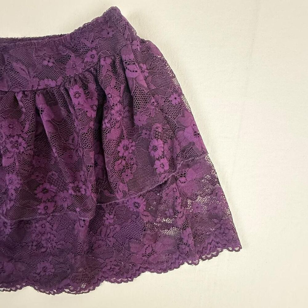 Lace Ruffle Mini Skort Deep Purple - L - Picture 6 of 6